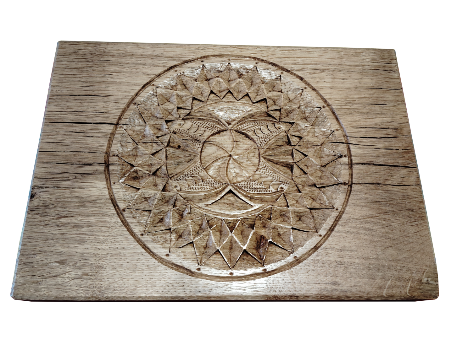 Carved hornbeam wooden trivet n°1